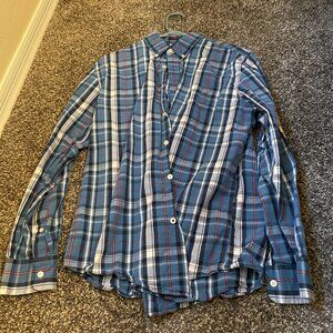 St. John's Bay Buttoned Shirt Blue/Plaid Medium